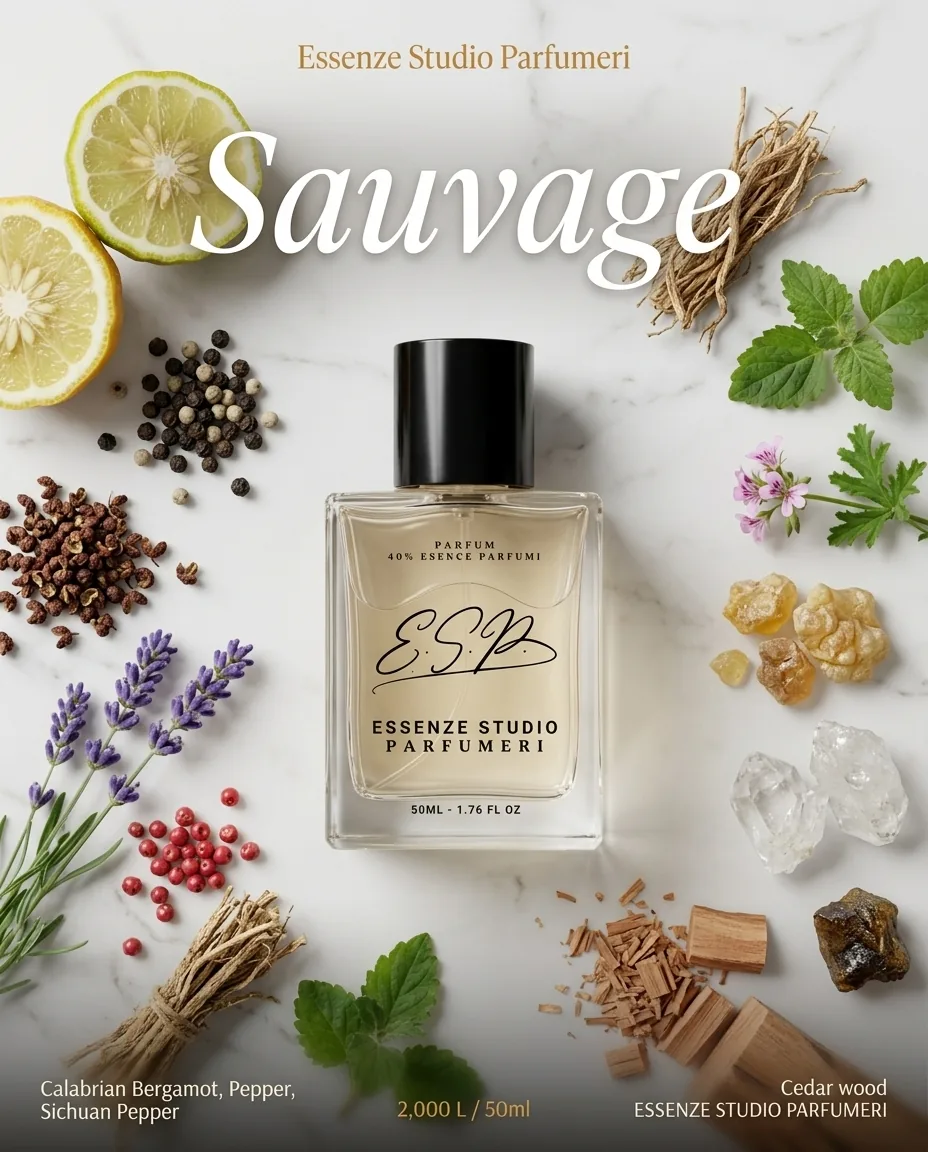 SAUVAGE — frymëzuar nga DIOR · parfum për meshkuj Essenze Studio