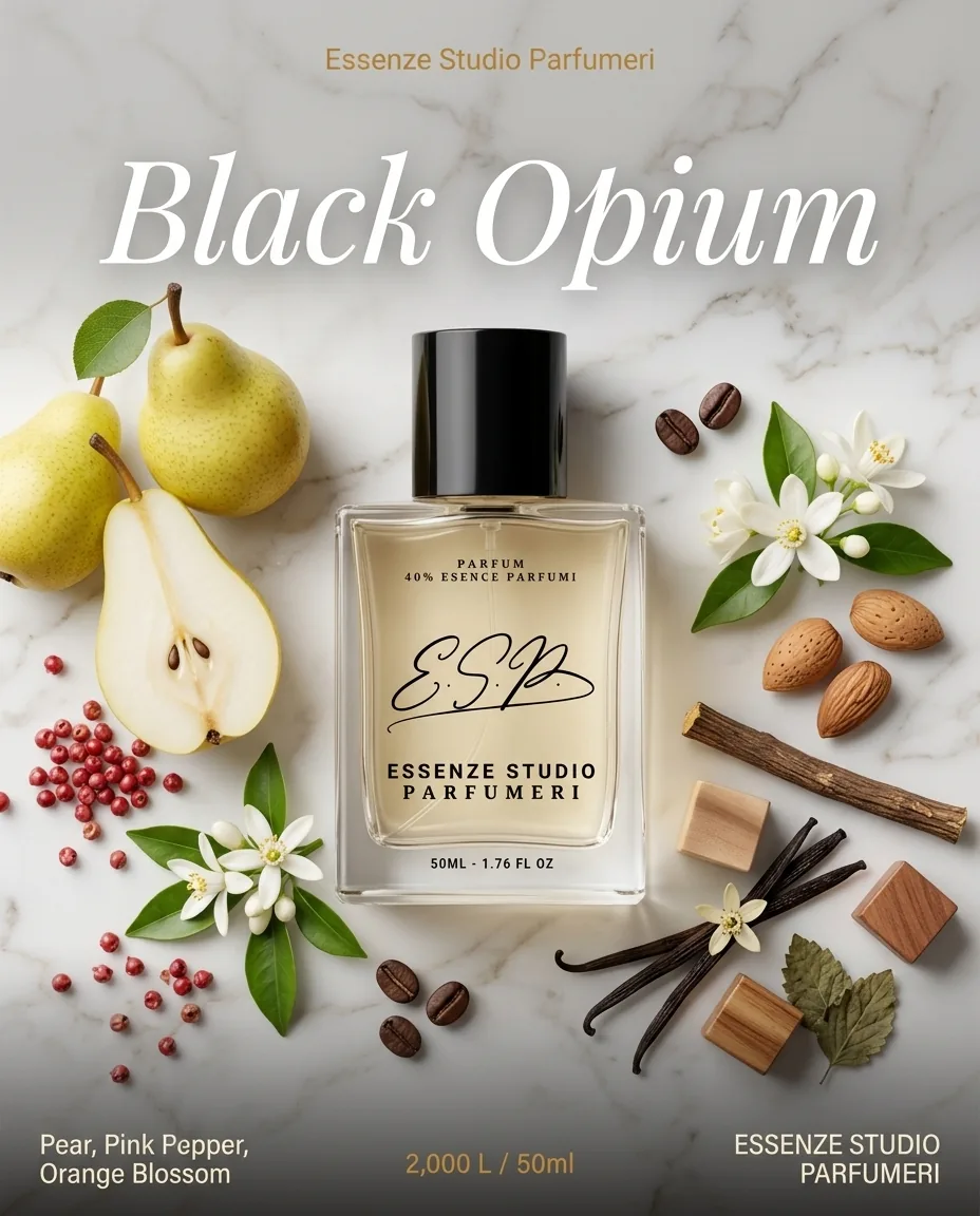 BLACK OPIUM — frymëzuar nga YVES SAINT LAURENT (YSL) · parfum për femra Essenze Studio